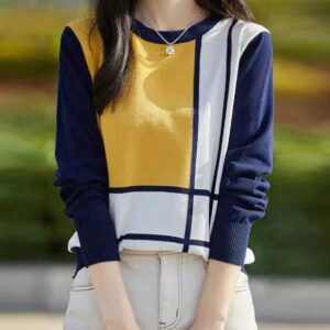 모던 블록 니트 데일리