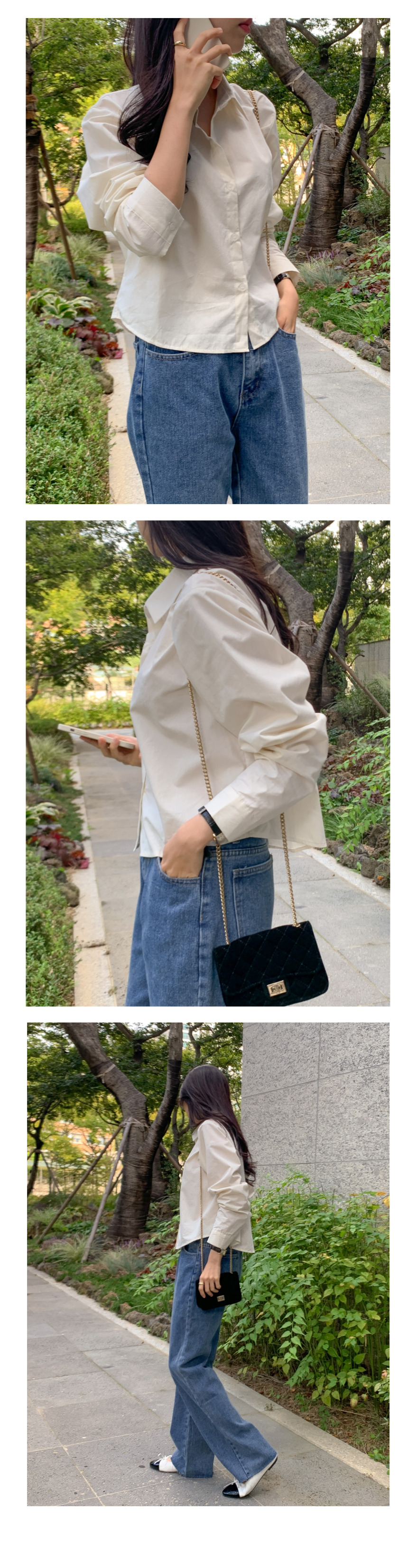 무지 베이직 긴팔 셔츠 남방 오피스 데일리 크롭 롱 오버핏 루즈핏 23번째 이미지