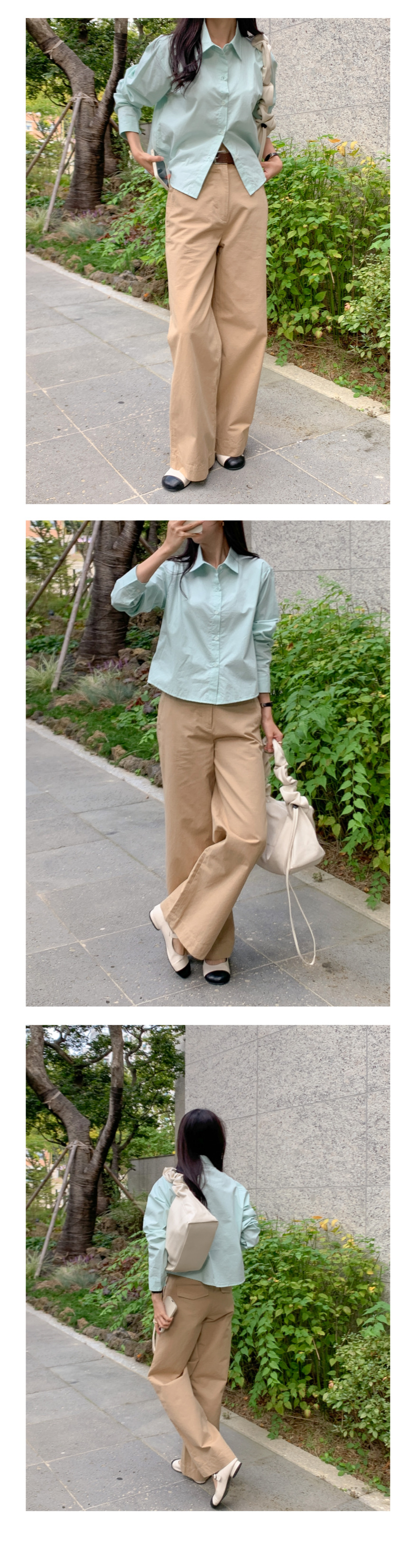무지 베이직 긴팔 셔츠 남방 오피스 데일리 크롭 롱 오버핏 루즈핏 32번째 이미지