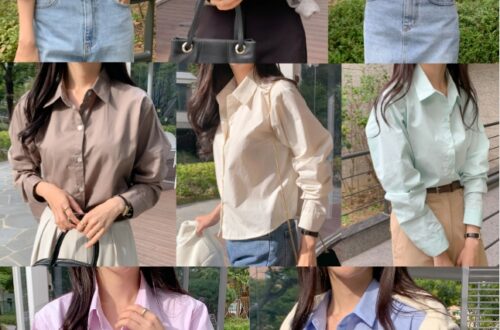 무지 베이직 긴팔 셔츠 남방 오피스 데일리 크롭 롱 오버핏 루즈핏 MAIN_0 이미지