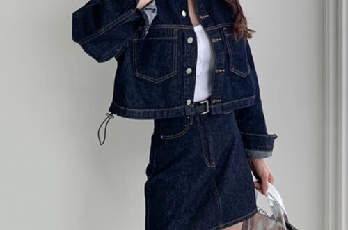 생지 데님 자켓 여성 청 크롭 데님 숏 흑청 오버핏 여자 MAIN_0 이미지