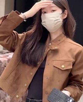 여자 스웨이드 긴팔 자켓 여성 가을 브라운 갈색 아우터 캐주얼 노카라 데일리 MAIN_0 이미지