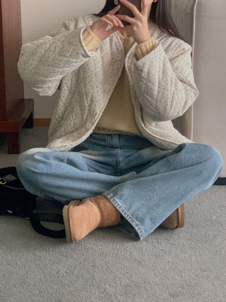 양면 코듀로이 꽃 양털 자켓 패딩 깔깔이 얇은 골덴 점퍼 꽃무늬 겨울 기모 23번째 이미지