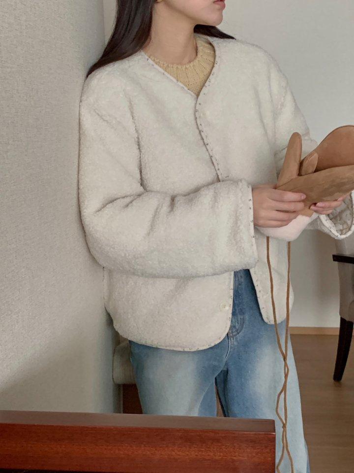 양면 코듀로이 꽃 양털 자켓 패딩 깔깔이 얇은 골덴 점퍼 꽃무늬 겨울 기모 26번째 이미지