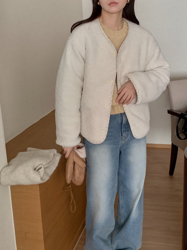 양면 코듀로이 꽃 양털 자켓 패딩 깔깔이 얇은 골덴 점퍼 꽃무늬 겨울 기모 27번째 이미지