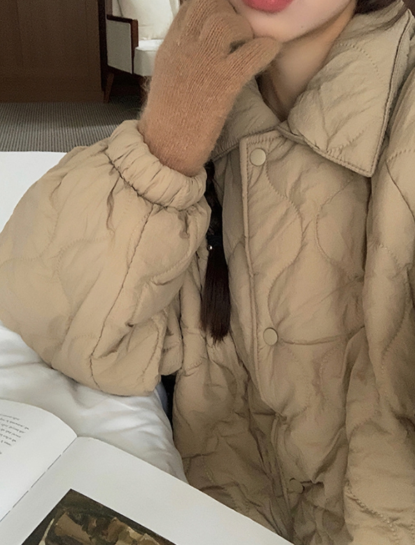 오버핏 퀼팅 누빔 패딩 점퍼 자켓 경량 안감 털 카라넥 빅사이즈 깔깔이 루즈핏 겨울 가을 21번째 이미지