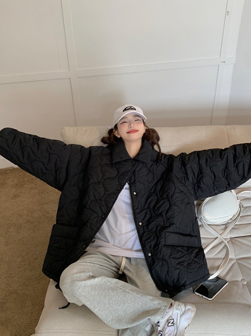 오버핏 퀼팅 누빔 패딩 점퍼 자켓 경량 안감 털 카라넥 빅사이즈 깔깔이 루즈핏 겨울 가을 31번째 이미지