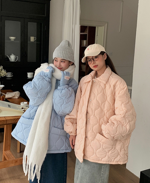 오버핏 퀼팅 누빔 패딩 점퍼 자켓 경량 안감 털 카라넥 빅사이즈 깔깔이 루즈핏 겨울 가을 34번째 이미지