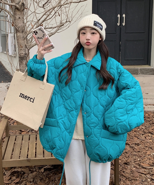 오버핏 퀼팅 누빔 패딩 점퍼 자켓 경량 안감 털 카라넥 빅사이즈 깔깔이 루즈핏 겨울 가을 51번째 이미지