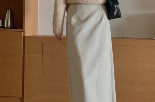 코듀로이 H라인 롱 스커트 골덴 빅사이즈 치마 가을 겨울 퀄리티좋은 뒷트임 MAIN_0 이미지