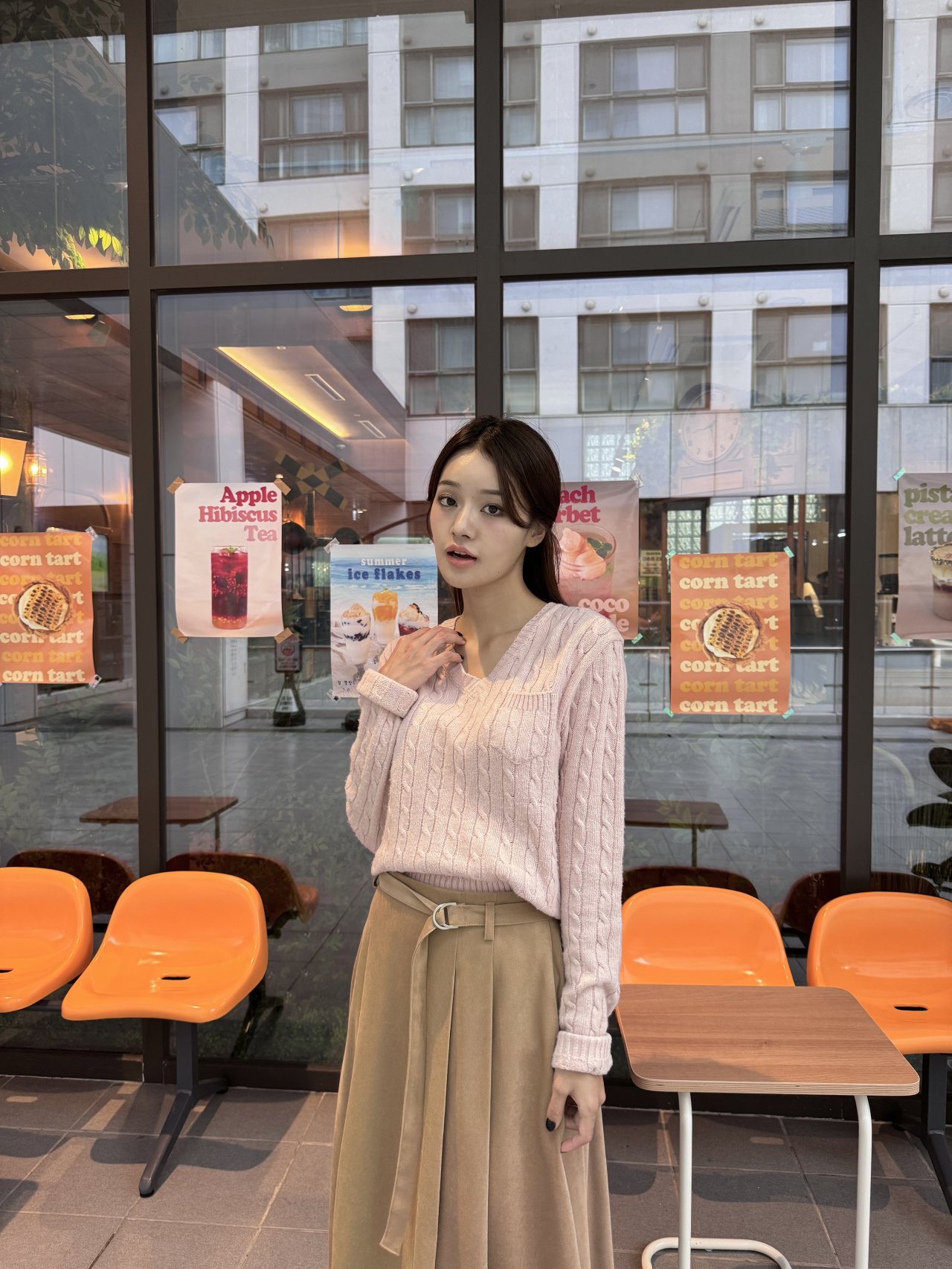 핀턱 플레어 롱 스커트 벨트 세트 a라인 빅사이즈 가을 겨울 체형보정 9번째 이미지