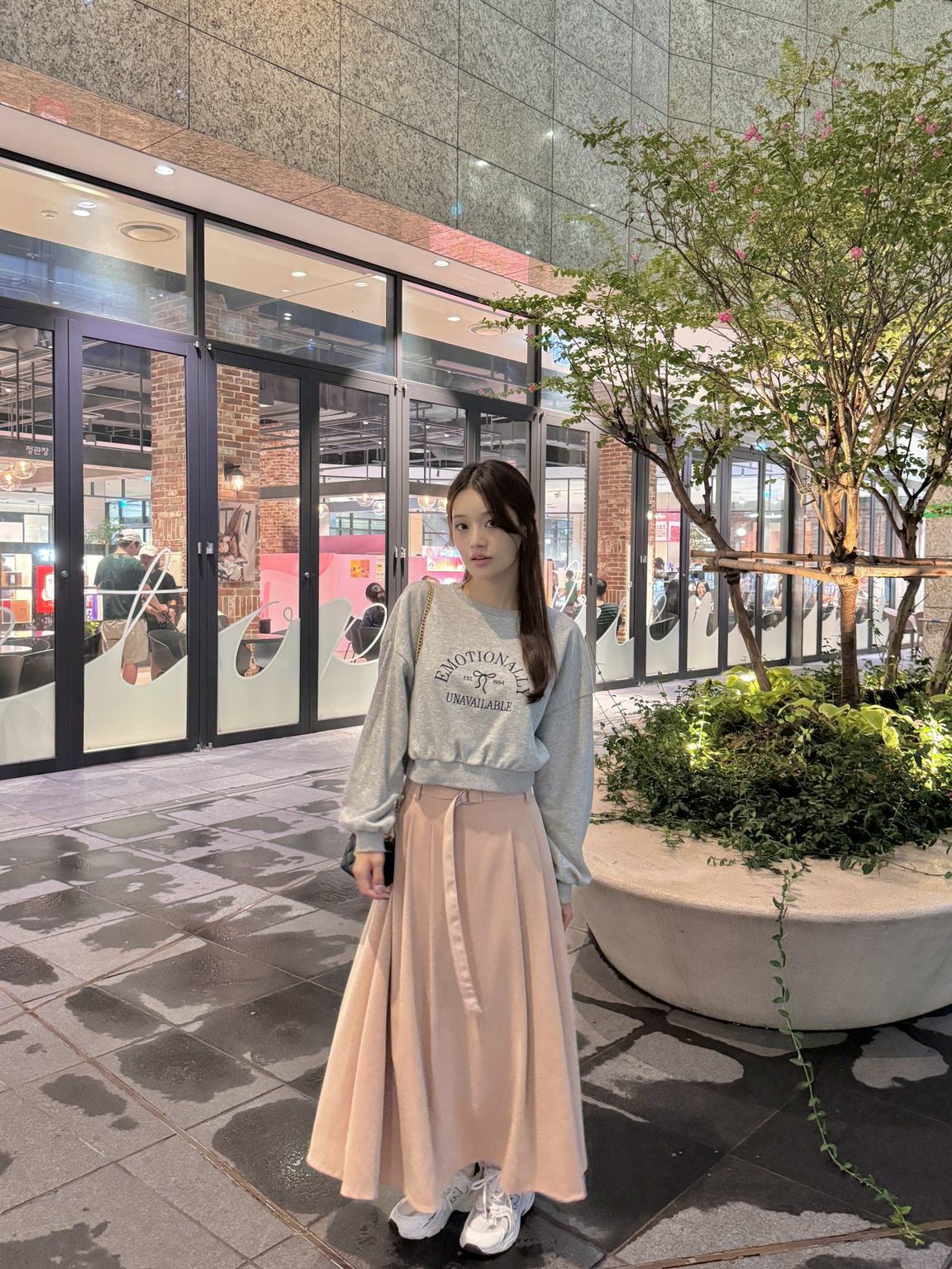 핀턱 플레어 롱 스커트 벨트 세트 a라인 빅사이즈 가을 겨울 체형보정 13번째 이미지
