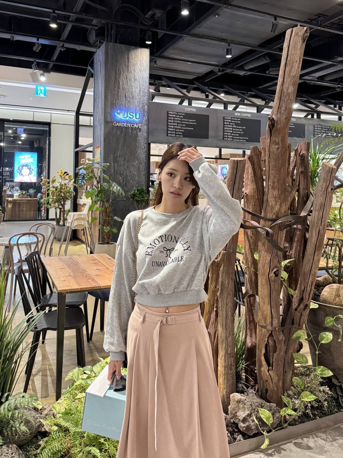 핀턱 플레어 롱 스커트 벨트 세트 a라인 빅사이즈 가을 겨울 체형보정 18번째 이미지