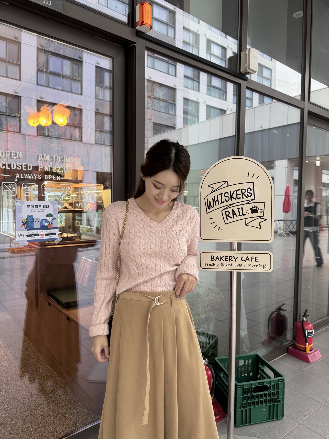 핀턱 플레어 롱 스커트 벨트 세트 a라인 빅사이즈 가을 겨울 체형보정 2번째 이미지
