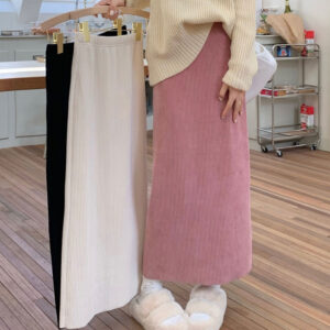 골덴 롱스커트 슬림A라인