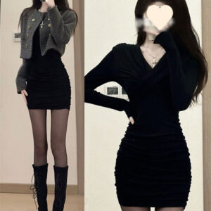 모던라인 플리츠 주름 미니원피스 MAIN_0 이미지