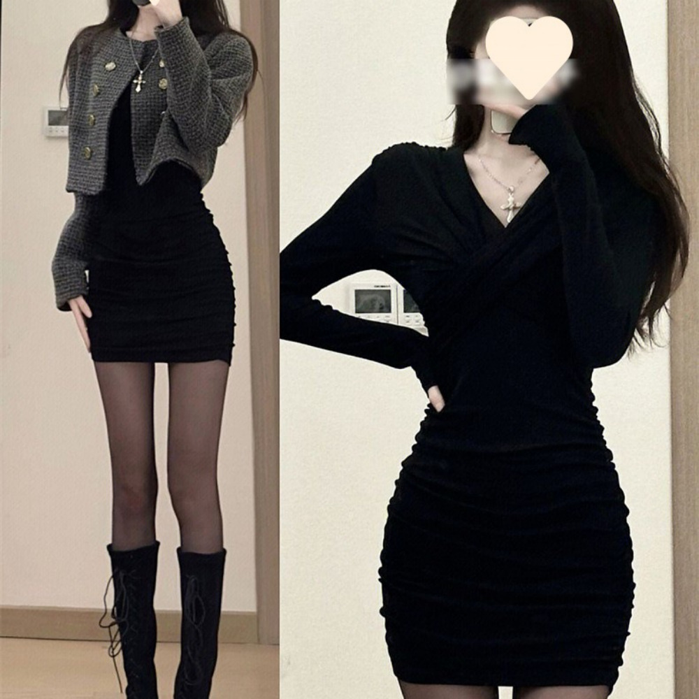 모던라인 플리츠 주름 미니원피스 MAIN_0 이미지