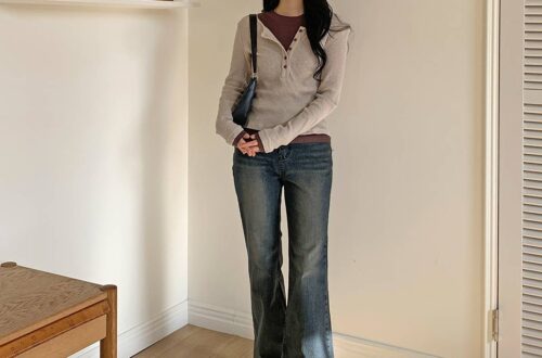 코튼100 코튼티 레이어드 단추 골지 라운드티 여성티 캐쥬얼 데일리 셔츠 MAIN_0 이미지