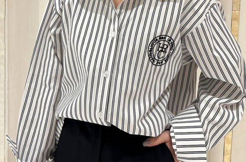 오버핏 셔츠 캐주얼 자수 블랙 블루 화이트 면 100 MAIN_0 이미지