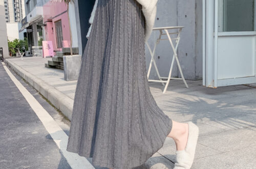 A라인 예쁜 꽈배기 밴딩 스커트 MAIN_0 이미지