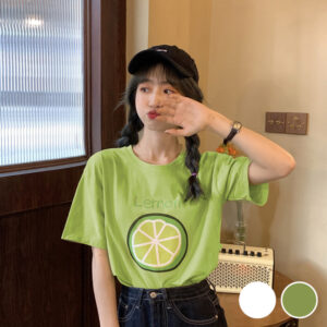 레몬 프린팅 라운드 반팔 티셔츠 MAIN_0 이미지