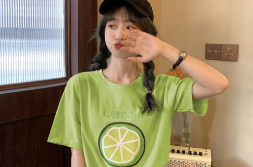 레몬 프린팅 라운드 반팔 티셔츠 MAIN_0 이미지