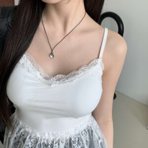 레이스 나시 기본 레이어드 아이보리 베이지 블랙 MAIN_0 이미지