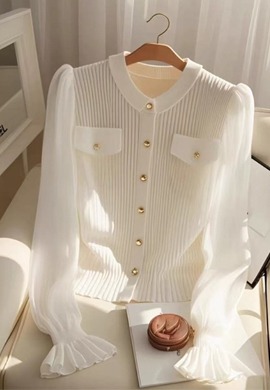 로맨틱 플리츠 쉬폰 블라우스 MAIN_0 이미지