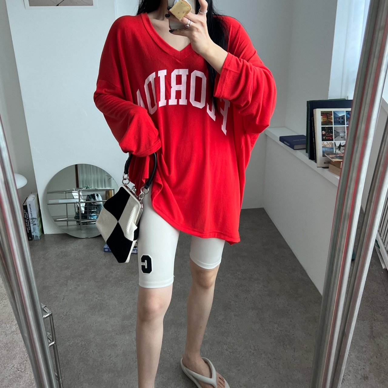 빅사이즈 오버핏 긴팔 롱 티셔츠 루즈핏 임산부 임부복 박시핏 박스티 시스루 나염 힙커버 10번째 이미지