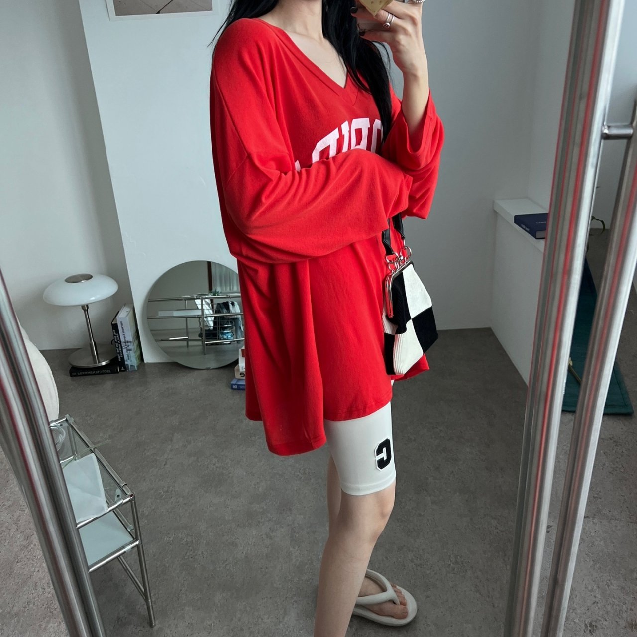 빅사이즈 오버핏 긴팔 롱 티셔츠 루즈핏 임산부 임부복 박시핏 박스티 시스루 나염 힙커버 11번째 이미지