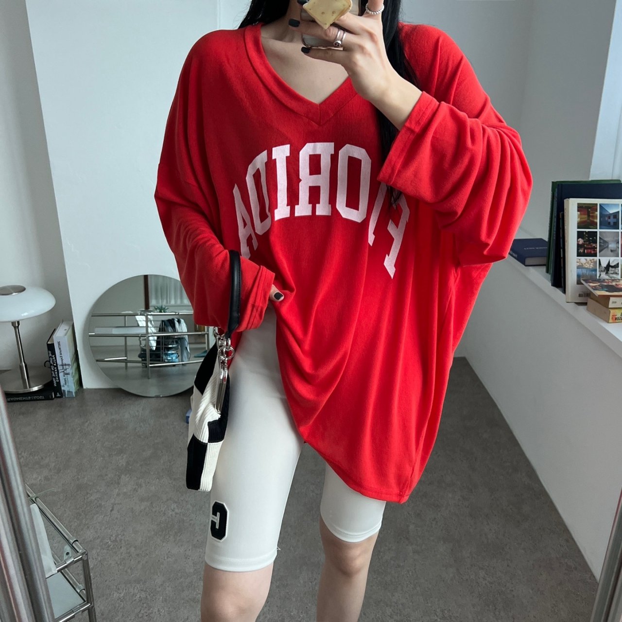 빅사이즈 오버핏 긴팔 롱 티셔츠 루즈핏 임산부 임부복 박시핏 박스티 시스루 나염 힙커버 19번째 이미지