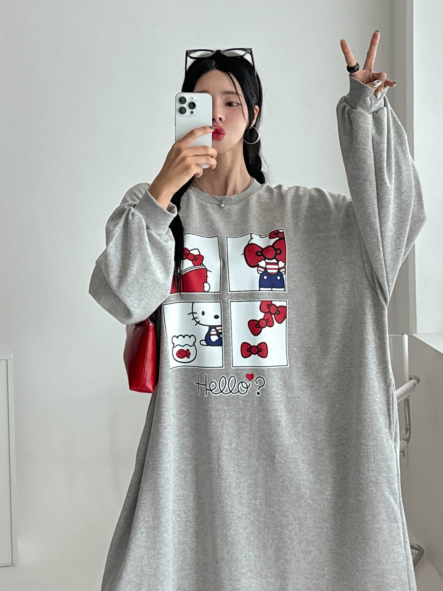 빅사이즈 임산부 맨투맨 롱 긴팔 원피스 임부복 루즈핏 오버핏 77 88 99 20번째 이미지