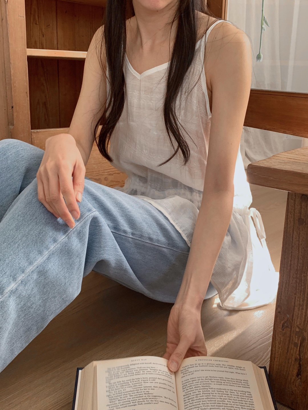 시스루 나시 뷔스티에 미니 슬립 레이어드 원피스 여름 바캉스 비치 휴가 스트링 블라우스 17번째 이미지