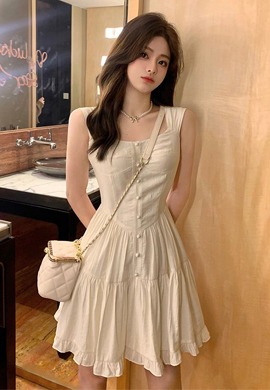 여신핏 캉캉 슬리브리스 플레어 원피스 MAIN_0 이미지