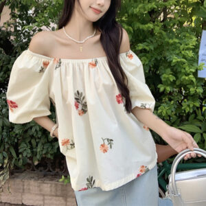 예쁜 꽃무늬 여리 오프 숄더 블라우스 빅사이즈 MAIN_0 이미지
