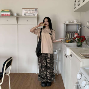 커피 프린팅 티셔츠 오버핏 화이트 베이지 블랙 MAIN_0 이미지