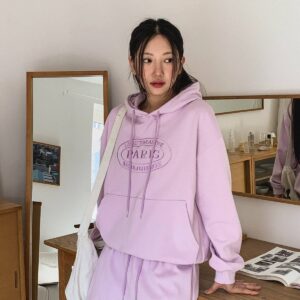 파리스 자수 후드티 조거팬츠 세트 백염 메란지 그린 퍼플 MAIN_0 이미지