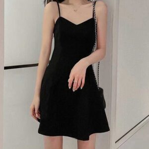 모던 실루엣 슬림 블랙 뷔스티에 원피스 빅사이즈 MAIN_0 이미지