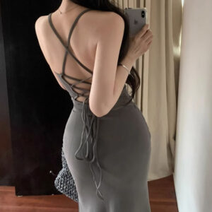 스트링조절 슬림 트임 끈나시롱원피스 MAIN_0 이미지