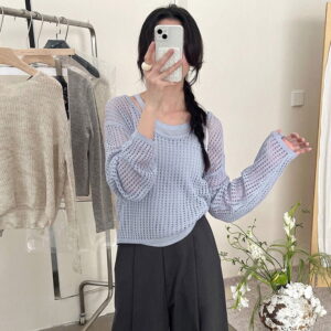 오버핏 레이어드 펀칭 그물 넷 MAIN_0 이미지
