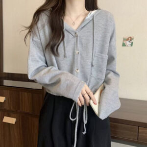 캐주얼핏 스트링 후드 가디건 MAIN_0 이미지