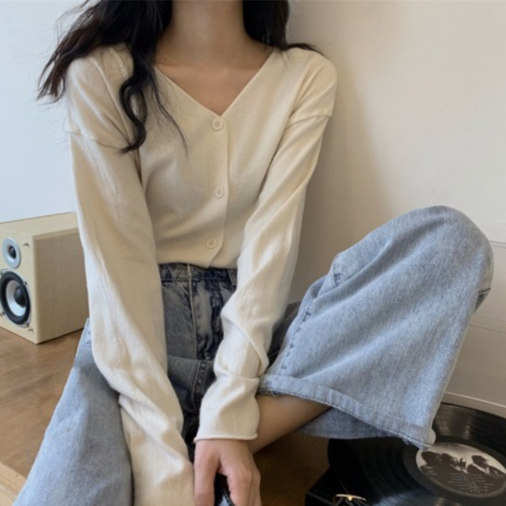 데일리 브이넥 버튼 니트 가디건 MAIN_0 이미지