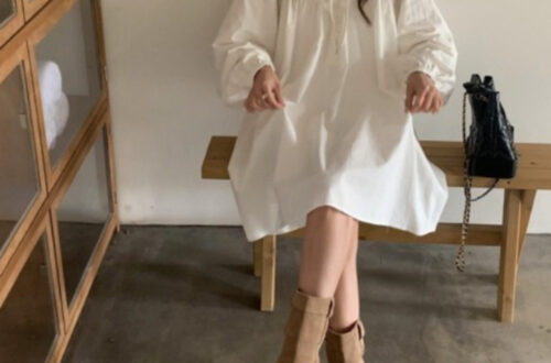 로맨틱 셔링 네크 리본 원피스 MAIN_0 이미지