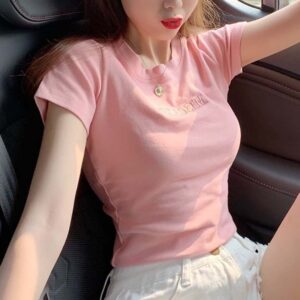 자수 반팔 티셔츠