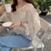 퍼프 소매 시스루 레이스 MAIN_0 이미지