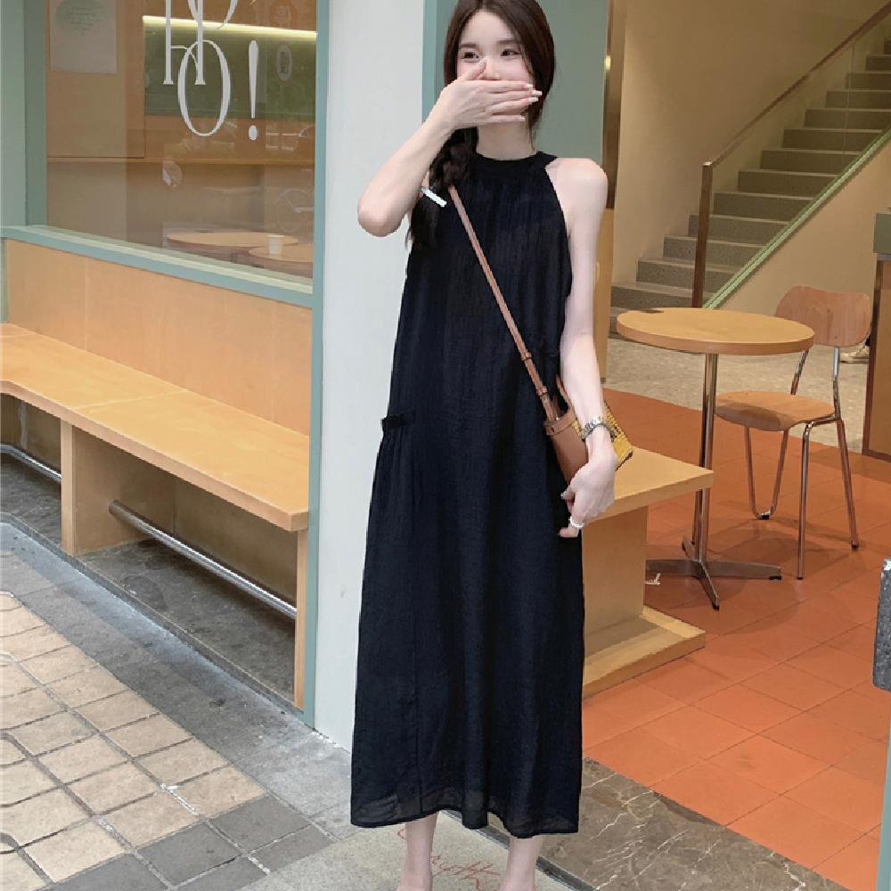 민소매 홀터넥 원피스 MAIN_0 이미지