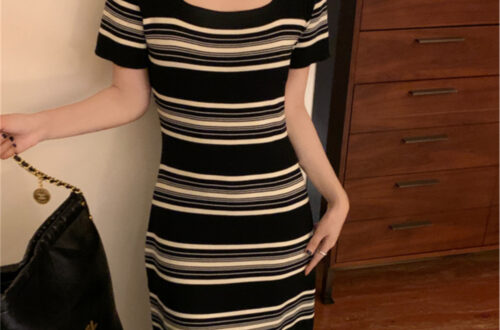 반팔 단가라 스퀘어넥 롱원피스 MAIN_0 이미지