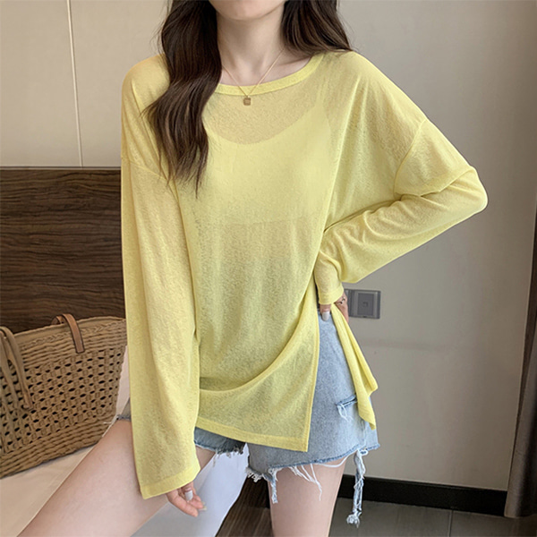시스루 라운드 티셔츠 MAIN_0 이미지