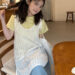 여자 양 옆 트임 그물 펀칭 롱 조끼 MAIN_0 이미지